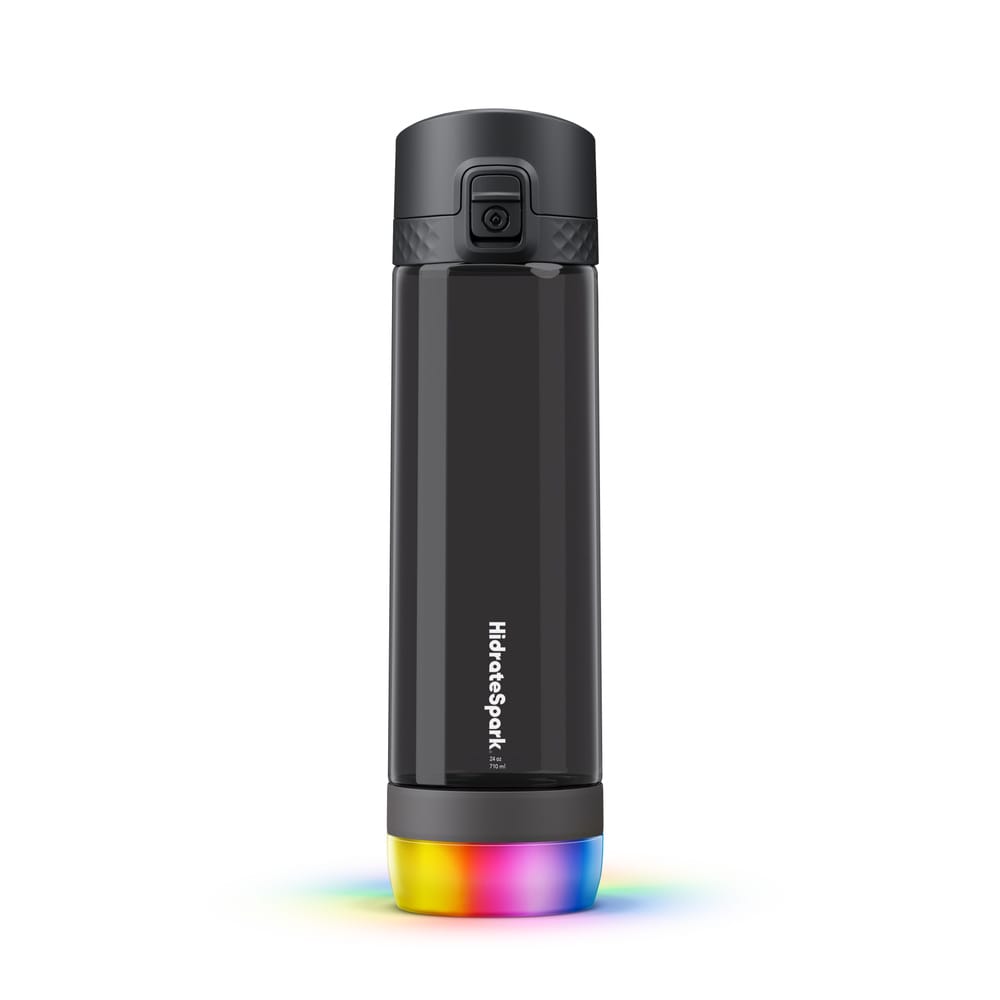 Hidratespark Pro Tritan Plastic – 24 Oz. Smart Water Bottle + Bonus Straw Lid – Black thumbnail 2