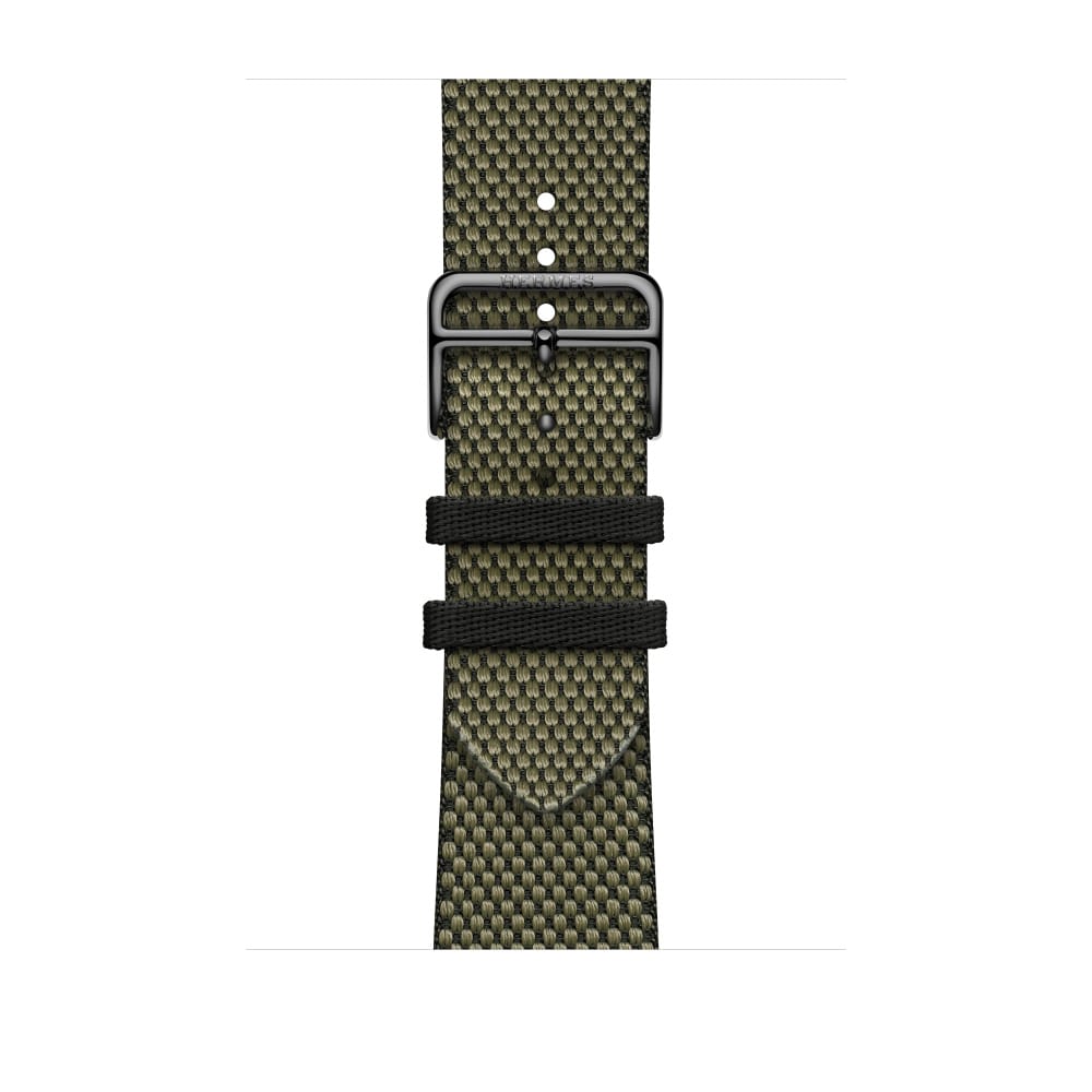 Apple Watch Hermès - 45Mm Vert/Noir Toile H Single Tour thumbnail 2
